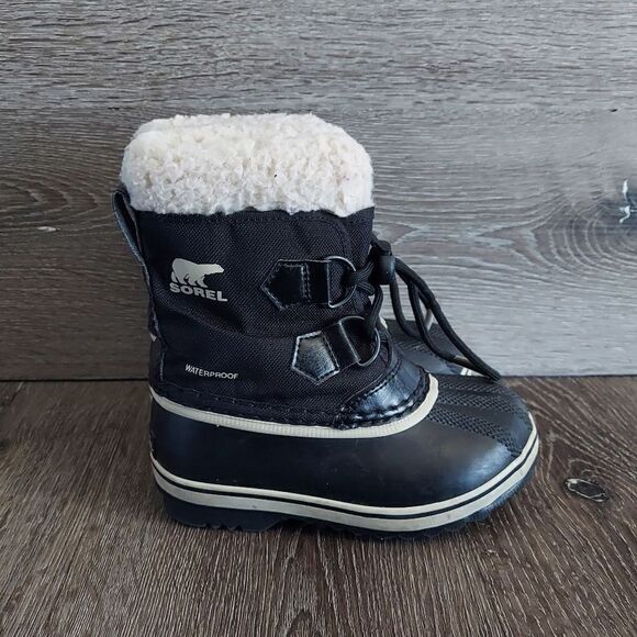 SOREL Yoot Pac Nylon Winter Snow Boots Black Toodler Size 10 - Picture 1 of 9